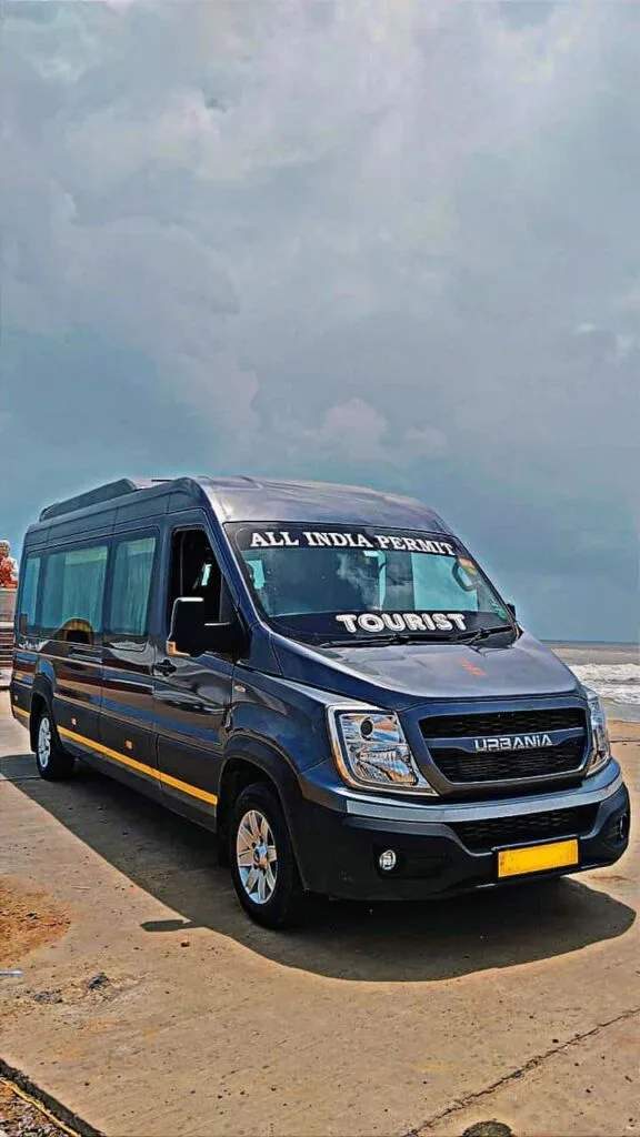 Professional driver with international tourists in India