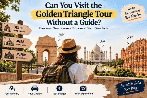 Travelers exploring Delhi, Agra, and Jaipur independently during a Golden Triangle Tour